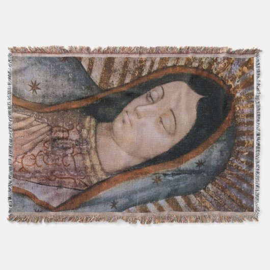 Onze dame van Guadalupe Virgin Tilma Bust Blanket Deken (Voorkant)