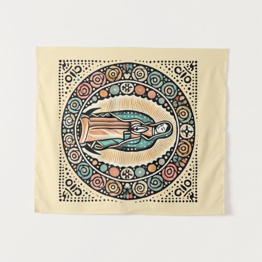 Onze dame van Guadalupe Wandkleed (Voorkant (horizontaal))