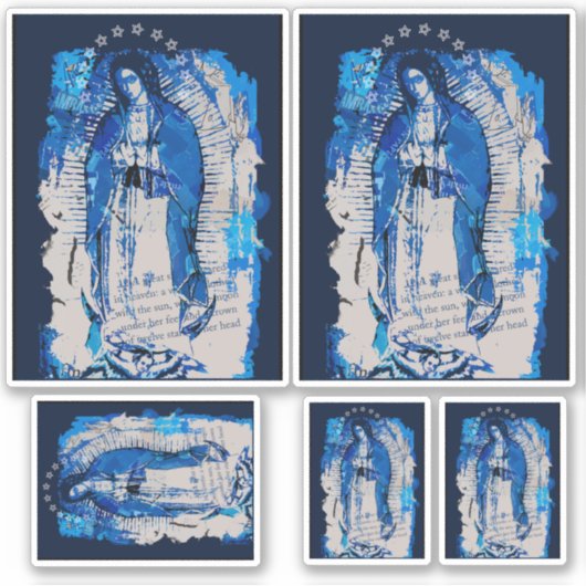 Onze dame van het Guadalupe Collage-ontwerp Sticker (Voorkant)
