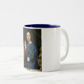Onze dame van het meest gebluste heilige tweekleurige koffiemok (Voorkant rechts)