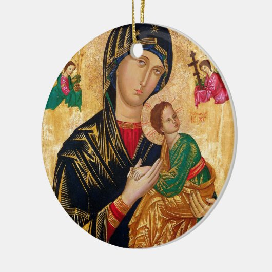 Onze Dame van het Perpetual Help Icon Virgin Mary  Keramisch Ornament (Links)