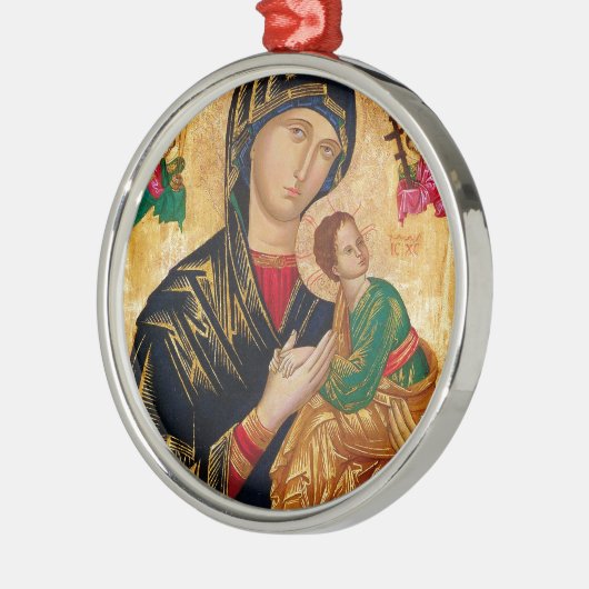 Onze Dame van het Perpetual Help Icon Virgin Mary  Metalen Ornament (Links)