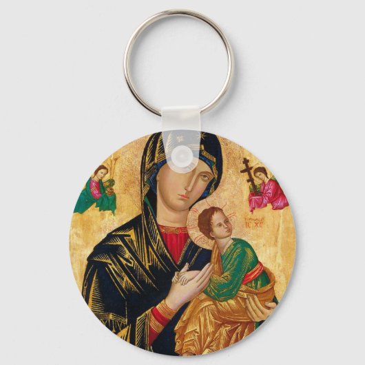 Onze Dame van het Perpetual Help Icon Virgin Mary  Sleutelhanger (Voorkant)