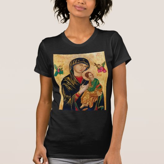 Onze Dame van het Perpetual Help Icon Virgin Mary  T-shirt (Voorkant)