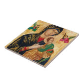 Onze Dame van het Perpetual Help Icon Virgin Mary  Tegeltje (Zijkant)