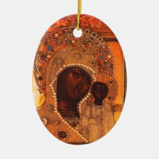 Onze dame van Kazan Keramisch Ornament (Voorkant)