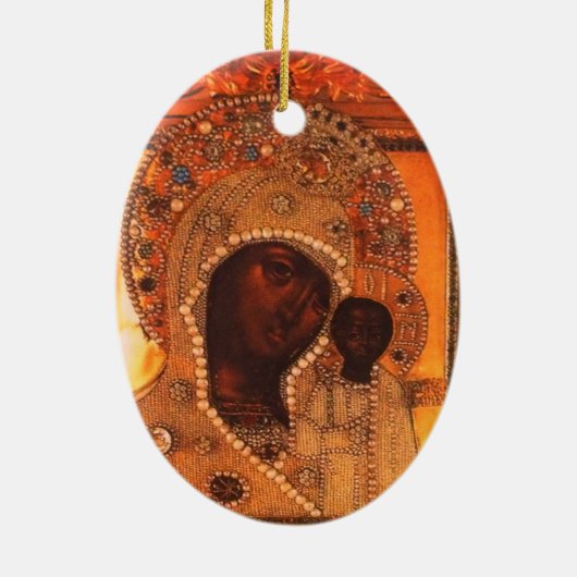 Onze dame van Kazan Keramisch Ornament (Achterkant)