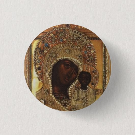 Onze dame van Kazan Ronde Button 3,2 Cm (Voorkant)