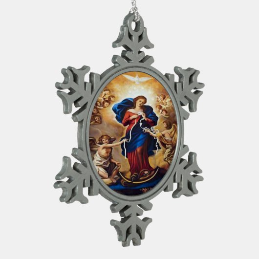 Onze dame van Knots van Litany Lane Tin Sneeuwvlok Ornament (Links)