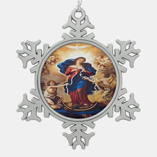 Onze dame van Knots van Litany Lane Tin Sneeuwvlok Ornament (Voorkant)