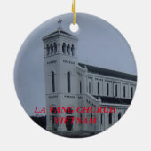 Onze dame van La Vang kerstversiering Keramisch Ornament (Achterkant)