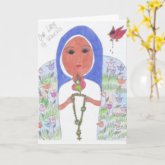 Onze Dame van Liefde Kibeho Kaart (Gele Bloem)