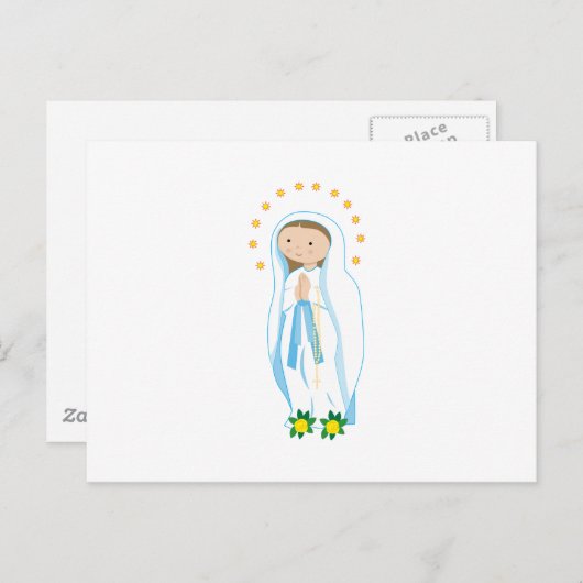 Onze dame van Lourdes Briefkaart (Voorkant / Achterkant)