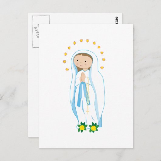 Onze dame van Lourdes Briefkaart (Voorkant / Achterkant)