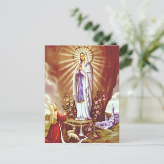 Onze dame van Lourdes Briefkaart (Staand voorkant)