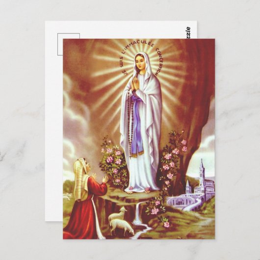 Onze dame van Lourdes Briefkaart (Voorkant / Achterkant)