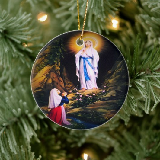 Onze dame van Lourdes door Litany Lane Keramisch Ornament (Boom)