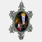 Onze dame van Lourdes door Litany Lane Tin Sneeuwvlok Ornament (Links)