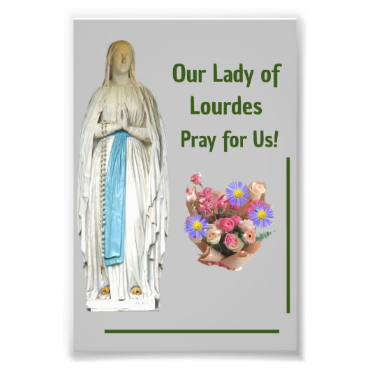 Onze dame van Lourdes Foto Afdruk (Voorkant)