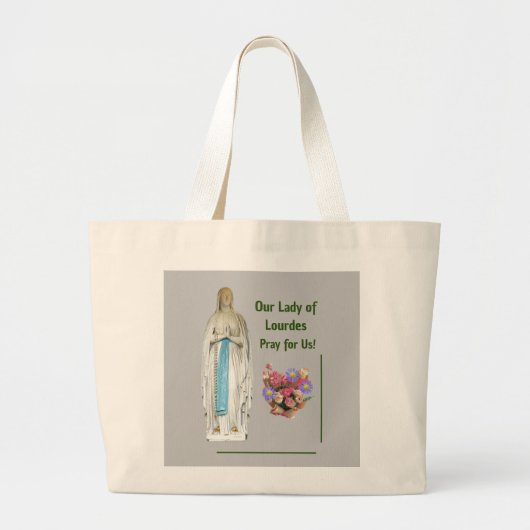 Onze dame van Lourdes Grote Tote Bag (Voorkant)