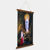 Onze dame van Lourdes Hangend Wandkleed (Gebogen)