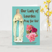 Onze dame van Lourdes Kaart (Gele Bloem)