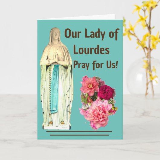 Onze dame van Lourdes Kaart (Gele Bloem)