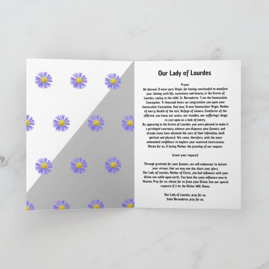 Onze dame van Lourdes Kaart (Binnen)