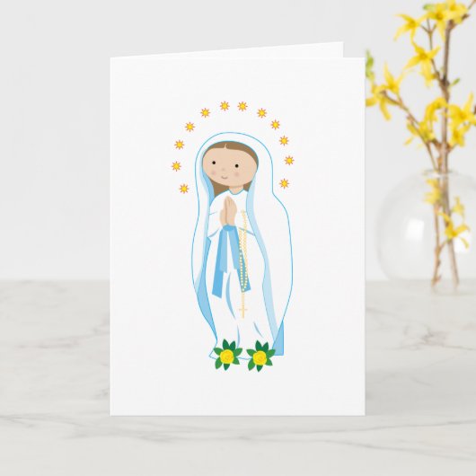 Onze Dame van Lourdes Kaart (Gele Bloem)
