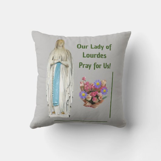 Onze dame van Lourdes Kussen (Achterkant)