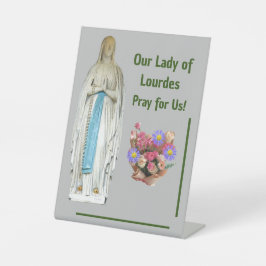Onze dame van Lourdes Reclamebord Met Voetstuk