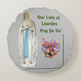 Onze dame van Lourdes Rond Kussen