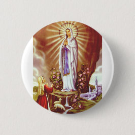 Onze dame van Lourdes Ronde Button 5,7 Cm
