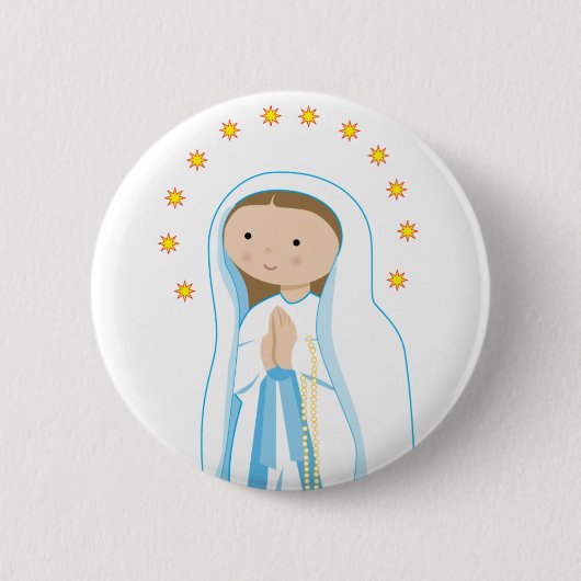 Onze dame van Lourdes Ronde Button 5,7 Cm (Voorkant)