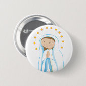 Onze dame van Lourdes Ronde Button 5,7 Cm (Voorkant /achterkant)