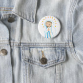 Onze dame van Lourdes Ronde Button 5,7 Cm (In situ)