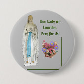 Onze dame van Lourdes Ronde Button 7,6 Cm (Voorkant)