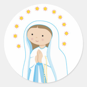 Onze dame van Lourdes Ronde Sticker