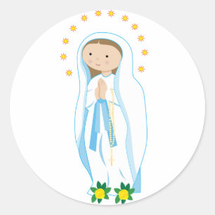 Onze dame van Lourdes Ronde Sticker