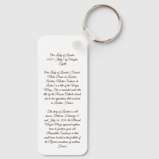 Onze dame van Lourdes Sleutelhanger (Achterkant)