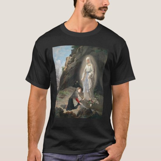 Onze dame van Lourdes St Bernadette fascineert Mar T-shirt (Voorkant)
