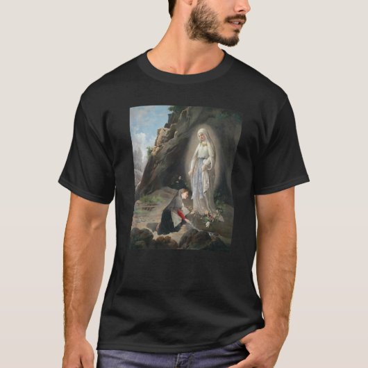 Onze dame van Lourdes St Bernadette fascineert Mar T-shirt (Voorkant)