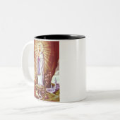 Onze dame van Lourdes Tweekleurige Koffiemok (Voorkant links)