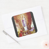 Onze dame van Lourdes Vierkante Sticker (Envelop)