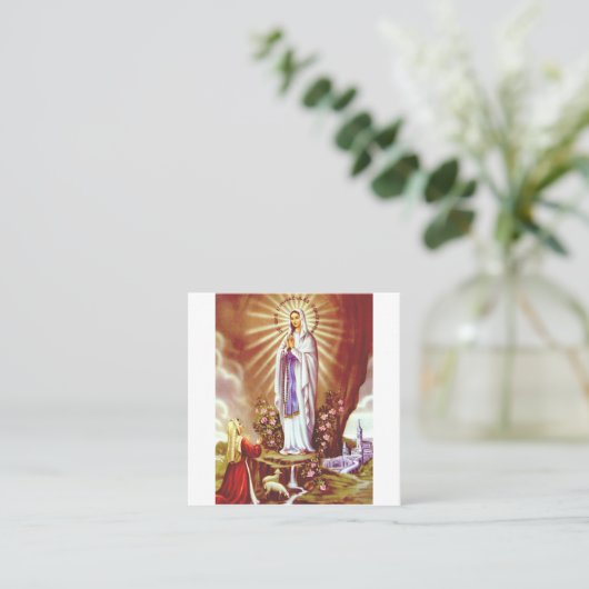 Onze dame van Lourdes Vierkante Visitekaartje (Staand voorkant)