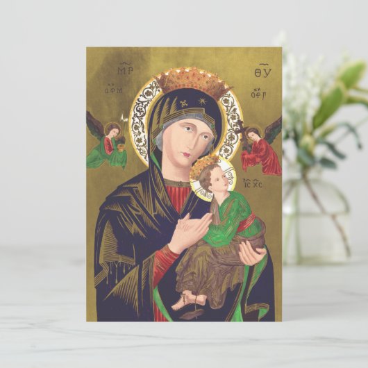 Onze Dame van Perpetual Help Bedankkaart (Staand voorkant)