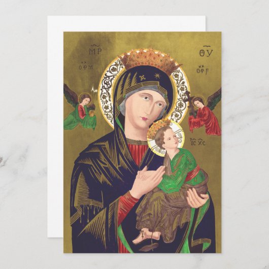 Onze Dame van Perpetual Help Bedankkaart (Voorkant / Achterkant)