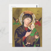 Onze Dame van Perpetual Help Briefkaart (Voorkant / Achterkant)