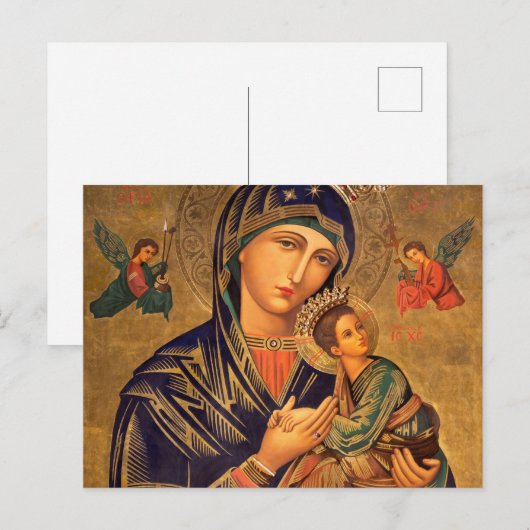 Onze Dame van Perpetual Help Briefkaart (Voorkant / Achterkant)