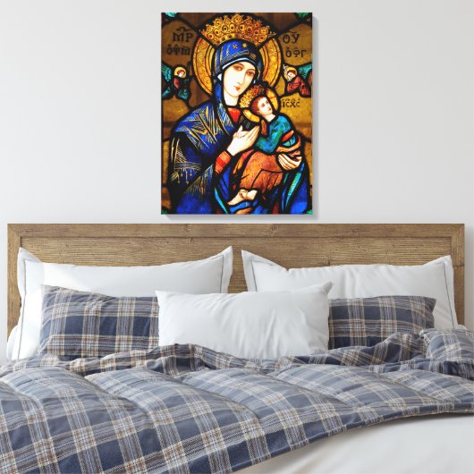 Onze Dame van Perpetual Help Canvas Afdruk (Insitu (Slaapkamer))